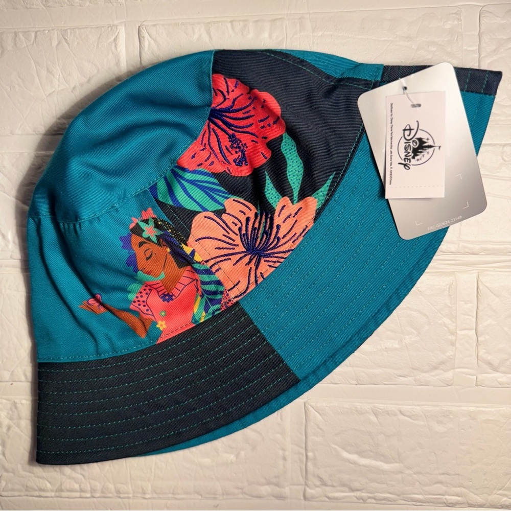 New Disney Encanto Women's Teal Floral Bucket Hat - Picture 2 of 9